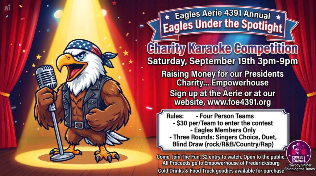 Eagles Under the Spotlight Charity Karaoke Competition flyer